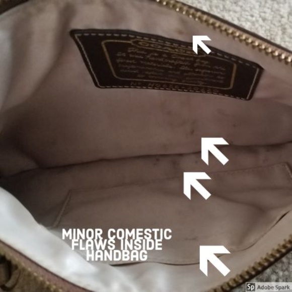 HOST PICK! Coach Signature Print Tan/Gold Handbag - Picture 8 of 8